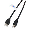 USB2.0 Anschlusskabel A-B, St.-St., 3,0m, schwarz, LSZH 3 M