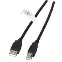 USB2.0 Anschlusskabel A-B, St.-St., 3,0m, schwarz, LSZH 3M