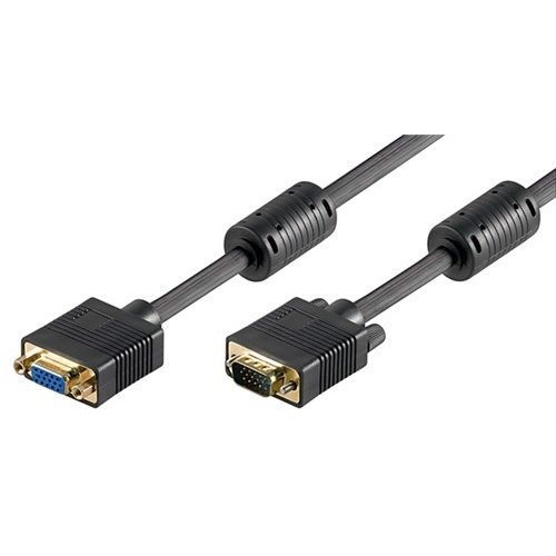 Full HD SVGA Monitorverlängerung, vergoldet<br>VGA-Stecker (15-polig) > VGA-Buchse (15-polig) 5M