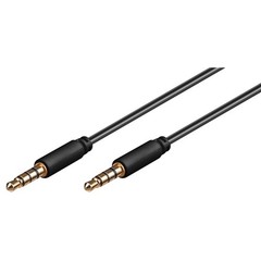 Audio Verbindungskabel AUX, 3,5 mm stereo 4-pol., slim, CU<br>Klinke 3,5 mm Stecker (4-Pin, stereo) > Klinke 3,5 mm Stecker (4-Pin, stereo)