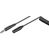 Kopfhörerverlängerung 6,35 mm, Spiralkabel<br>Klinke 6,35 mm Stecker (3-Pin, stereo) > Klinke 6,35 mm Buchse (3-Pin, stereo) 5M