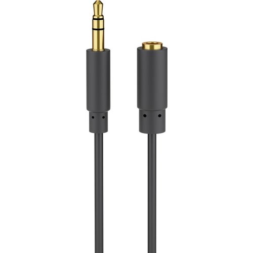 Kopfhörer- und Audio- Verlängerungskabel AUX, 3,5 mm 3-pol, slim<br>Klinke 3,5 mm Stecker (3-Pin, stereo) > Klinke 3,5 mm Buchse (3-Pin, stereo) 5M