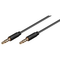 Audio Verbindungskabel AUX, 3,5 mm stereo 4-pol., slim, CU<br>Klinke 3,5 mm Stecker (4-Pin, stereo) > Klinke 3,5 mm Stecker (4-Pin, stereo) 0.5M