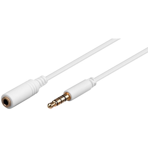 Kopfhörer- und Audio Verlängerungskabel AUX, 4-pol. 3,5 mm slim, CU<br>Klinke 3,5 mm Stecker (4-Pin, stereo) > Klinke 3,5 mm Buchse (4-Pin, stereo) 5M