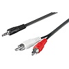 Audio Adapterkabel AUX, 3,5 mm Klinke zu stereo Cinch-Stecker<br>Klinke 3,5 mm Stecker (3-Pin, stereo) > 2x Cinch-Stecker (Audio links/rechts) 20M