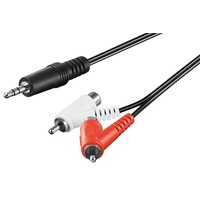 Audio Adapterkabel, 3,5 mm Stecker zu Cinch Stecker/Buchse<br>Klinke 3,5 mm Stecker (3-Pin, stereo) > 2x Cinch-Stecker (Audio links/rechts) 1.5M