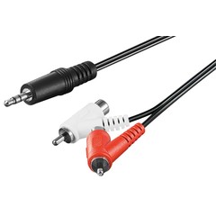 Audio Adapterkabel, 3,5 mm Stecker zu Cinch Stecker/Buchse<br>Klinke 3,5 mm Stecker (3-Pin, stereo) > 2x Cinch-Stecker (Audio links/rechts) 1.5M