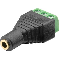 Terminal Block 3-pin > Klinke 3,5 mm Buchse (3-Pin, stereo)<br>Schraubbefestigung