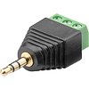 Terminal Block 3-pin > Klinke 3,5 mm Stecker (3-Pin, stereo)<br>Schraubbefestigung