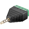Terminal Block 4-pin > Klinke 3,5 mm Stecker (4-Pin, stereo)<br>Schraubbefestigung