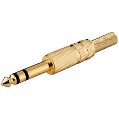 Klinkenstecker - 6,35 mm - stereo<br>mit Knickschutz