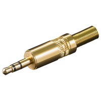 Klinkenstecker - 3,5 mm - stereo<br>vergoldet mit Knickschutz