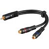 Audio Y Adapterkabel, stereo Cinch-Stecker zu 1x Cinch-Buchse, OFC, zweifach geschirmt<br>Cinch-Stecker > 2x Cinch-Buchse (Audio links/rechts) 0.2M