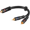 Audio Y Adapterkabel, 1x Cinch-Stecker zu stereo Cinch-Buchse, OFC, zweifach geschirmt<br>Cinch-Buchse > 2x Cinch-Stecker (Audio links/rechts) 0.2M