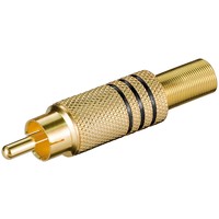 Cinch Stecker<br>vergoldet mit Knickschutz