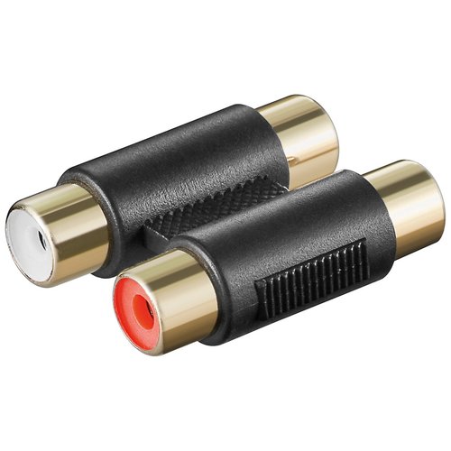 Cinch zweifach Adapter 2x Buchse zu 2x Buchse<br>2x Cinch-Buchse (Audio links/rechts) > 2x Cinch-Buchse (Audio links/rechts)