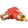 Cinch Adapter 90°, Rot<br>Cinch-Buchse > Cinch-Stecker