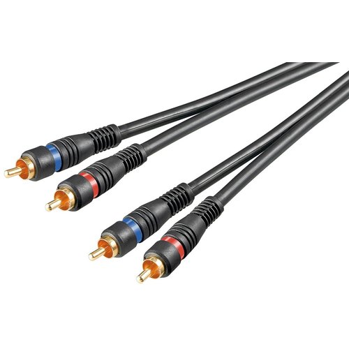 Stereo Verbindungskabel 2x Cinch, zweifach geschirmt<br>2x Cinch-Stecker > 2x Cinch-Stecker 10M