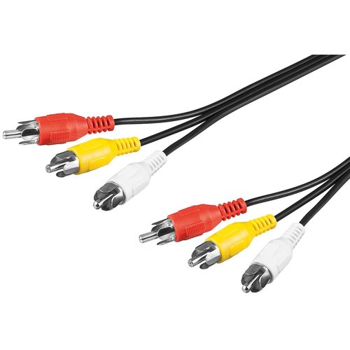 Composite Audio Video Verbindungskabel, 3x Cinch<br>3x Cinch-Stecker > 3x Cinch-Stecker 5M