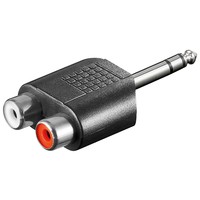 Cinch Adapter, stereo Buchse zu AUX Klinke 6,35 mm Stecker<br>Klinke 6,35 mm Buchse (3-Pin, stereo) > 2x Cinch-Buchse (Audio links/rechts)