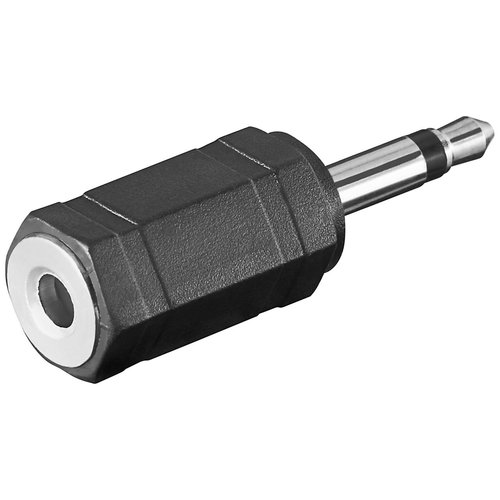 Kopfhörer Adapter AUX Klinke, 3,5 mm Mono zu Stereo<br>Klinke 3,5 mm Stecker (2-Pin, mono) > Klinke 3,5 mm Buchse (3-Pin, stereo)