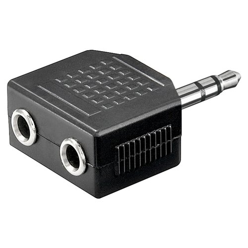 Kopfhörer Adapter AUX, Klinke 3,5 mm 1 zu 2<br>Klinke 3,5 mm Stecker (3-Pin, stereo) > 2x Klinke 3,5 mm Buchse (3-Pin, stereo)