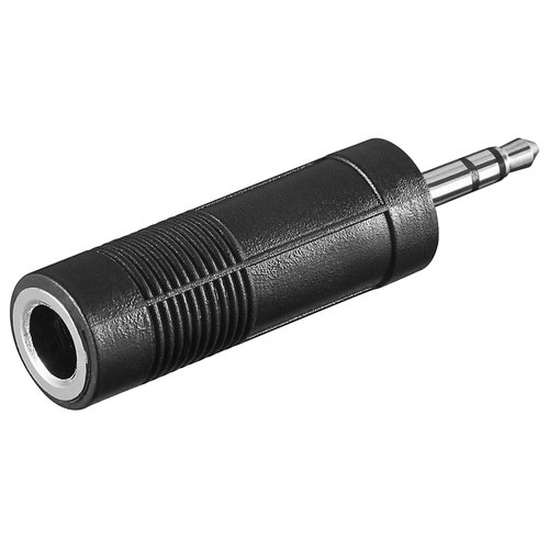 Kopfhörer Adapter AUX, Klinke 3,5 mm zu 6,35 mm<br>Klinke 3,5 mm Stecker (3-Pin, stereo) > Klinke 6,35 mm Buchse (3-Pin, stereo)