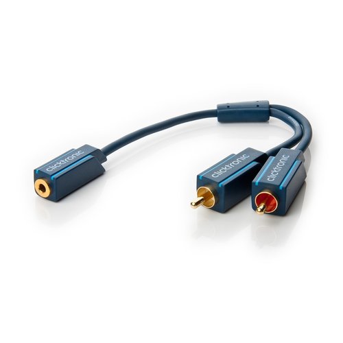 Clicktronic MP3 Y-Adapter<br>0,1 m Kupplung von 3,5 mm Klinke auf Stereo-Audio