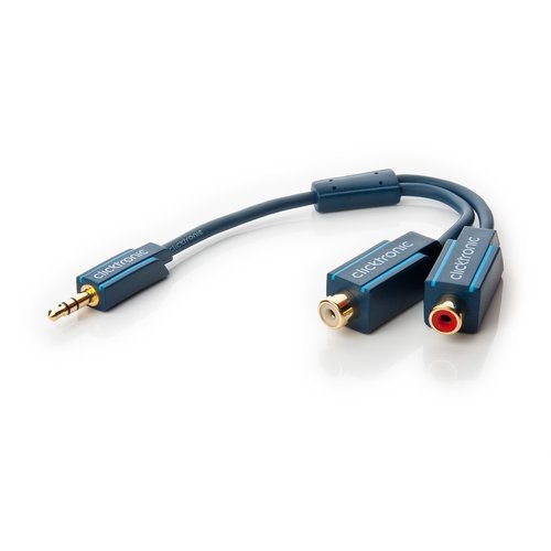 Clicktronic MP3 Y-Adapter<br>0,1 m Steckerverbindung von 3,5 mm Klinke auf Stereo-Audio