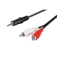 Audio Adapterkabel AUX, 3,5 mm Klinke zu stereo Cinch-Stecker, CU<br>Klinke 3,5 mm Stecker (3-Pin, stereo) > 2x Cinch-Stecker (Audio links/rechts) 1.5m