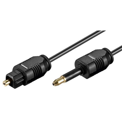 Toslink optisches Digital Audio Verbindungskabel<br>3,5 mm mini Toslink-Stecker > Toslink-Stecker, ø 2,2 mm 2m