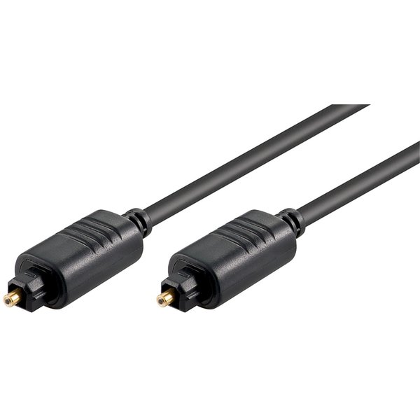 Cavo Audio Ottico Toslink 1,0m - Lichtleiterkabel 6,0mm - Connettori Metallici Cromati Placcati Oro Per Home Cinema