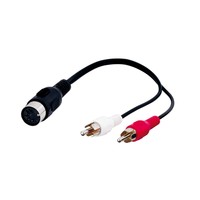 Audio Kabeladapter, DIN-Buchse zu stereo Cinch-Stecker<br>DIN-Buchse 180° (5-Pin) > 2x Cinch-Stecker (Audio links/rechts) 0.2m