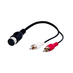 Audio Kabeladapter, DIN-Buchse zu stereo Cinch-Stecker<br>DIN-Buchse 180° (5-Pin) > 2x Cinch-Stecker (Audio links/rechts) 0.2m