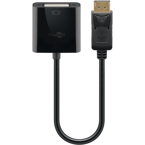 DisplayPort/DVI-D Adapterkabel 1.2, vernickelt<br>DisplayPort-Stecker > DVI-D-Buchse Dual-Link (24+1 pin) 0.15m