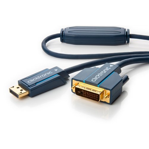 Clicktronic DisplayPort/DVI-Adapterkabel<br>Video-Adapter zwischen DisplayPort und DVI-D 1m
