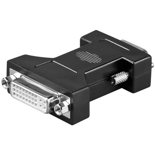 Analoger DVI/VGA Adapter, vernickelt<br>DVI-I-Buchse Dual-Link (24+5 pin) > VGA-Stecker (15-polig)