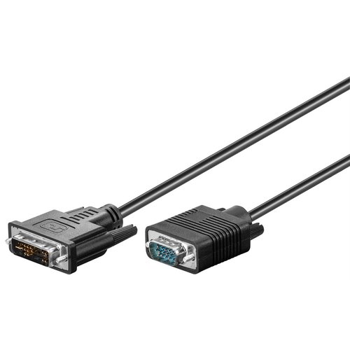 DVI-I/VGA Full HD Kabel, vernickelt<br>DVI-A-Stecker (12+5 pin) > VGA-Stecker (15-polig) 1m