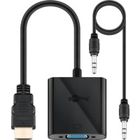 HDMI™/VGA Adapter, vernickelt<br>HDMI™-Stecker (Typ A) > VGA-Buchse (15-polig)