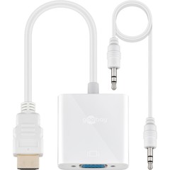 HDMI™/VGA Adapter, vernickelt<br>HDMI™-Stecker (Typ A) > VGA-Buchse (15-polig)