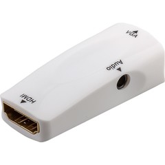 Kompakter HDMI™/VGA Adapter inkl. Audio, vergoldet<br>HDMI™-Buchse (Typ A) > VGA-Buchse (15-polig) + Klinke 3,5 mm Buchse (3-Pin, stereo)