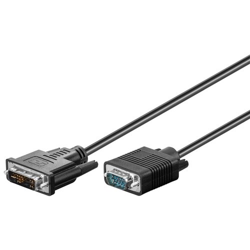 DVI-I/VGA Full HD Kabel, vernickelt<br>DVI-A-Stecker (12+5 pin) > VGA-Stecker (15-polig) 3m