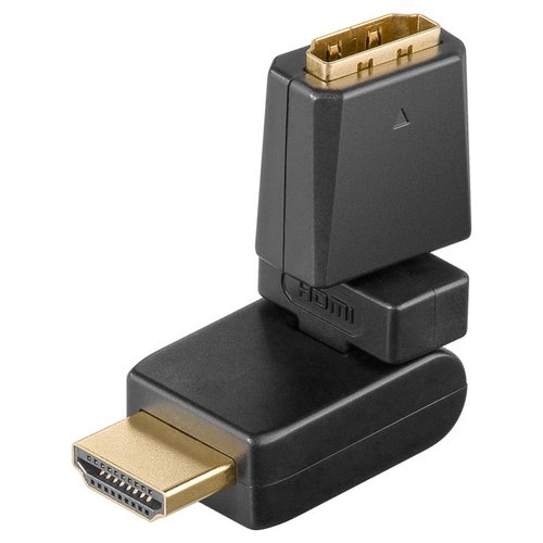 HDMI™ Adapter 360°, vergoldet<br>HDMI™-Buchse (Typ A) > HDMI™-Stecker (Typ A), abwinkelbar