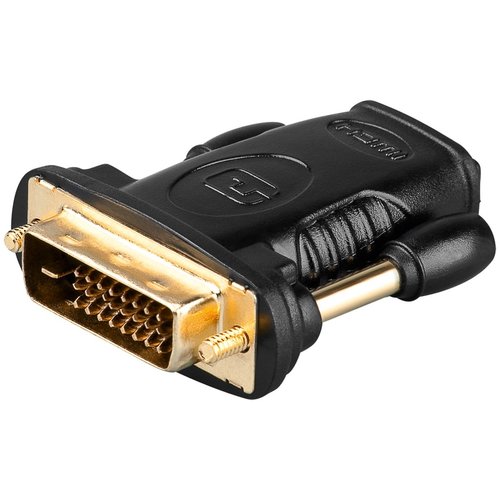 HDMI™/DVI-D Adapter, vergoldet<br>HDMI™-Buchse (Typ A) > DVI-D-Stecker Dual-Link (24+1 pin)