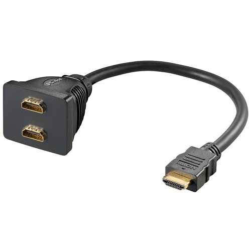 HDMI™ Kabeladapter, vergoldet<br>2x HDMI™-Buchse (Typ A) > HDMI™-Stecker (Typ A) 0.1m