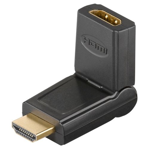 HDMI™ Adapter 180°, vergoldet<br>HDMI™-Buchse (Typ A) > HDMI™-Stecker (Typ A) 180°, abwinkelbar