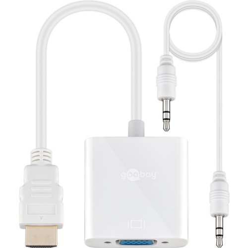 HDMI™/VGA Adapter, vernickelt<br>HDMI™-Stecker (Typ A) > VGA-Buchse (15-polig)