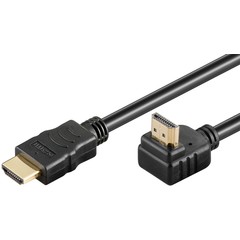 High Speed HDMI™ Kabel mit Ethernet, vergoldet<br>HDMI™-Stecker (Typ A) > HDMI™-Stecker (Typ A) 90° 3m
