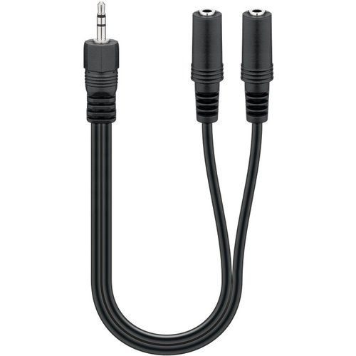 Audio Y Kabeladapter 3,5 mm, 1x Stecker 2x Buchse stereo<br>Klinke 3,5 mm Stecker (3-Pin, stereo) > 2x Klinke 3,5 mm Buchse (3-Pin, stereo)