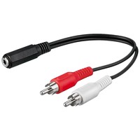 Audio Kabeladapter 3,5 mm Buchse zu Cinch-Stecker<br>Klinke 3,5 mm Buchse (3-Pin, stereo) > 2x Cinch-Stecker (Audio links/rechts)